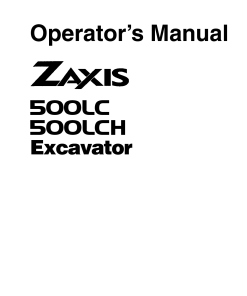 Hitachi ZAXIS500LC ZAXIS500LCH Excavator Serial 3001-up EM16R21 Operation Maintenance Manual PDF Download