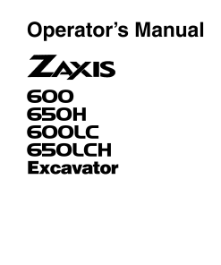 Hitachi ZAXIS600 ZAXIS650H ZAXIS600LC ZAXIS650LCH Excavator Serial 004001-up EM17P11 Operation Maintenance Manual PDF Download
