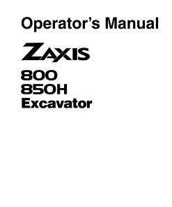 Hitachi ZAXIS800 ZAXIS850H Excavator Serial 006001-up Operation Maintenance Manual PDF Download
