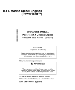 John Deere 8.1L Marine Diesel Engine PowerTech OMRG28995 Operation Maintenance Manual PDF Download
