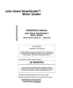 John Deere SmartGrade 620GP 622GP 670GP 672GP 770GP 772GP 870GP 872GP Motor Grader Construction Operation Maintenance Manual PDF Download