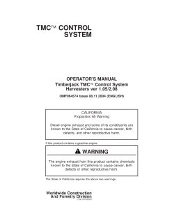 John Deere TMC Timberjack Harvesters Control Systems ver 1.05 2.08 OMF064574 Operation Maintenance Manual PDF Download