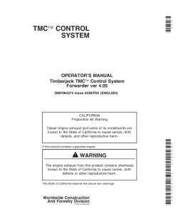 John Deere TMC Timberjack Harvesters Control Systems ver 4.05 Operation Maintenance Manual PDF Download