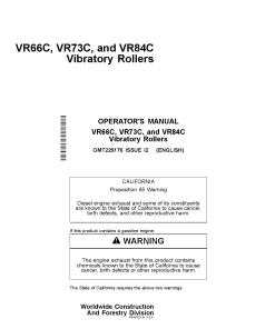 John Deere VR66C VR73C VR84C Vibratory Roller Construction Operation Maintenance Manual PDF Download