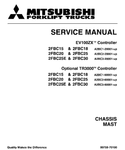 Mitsubishi 2FBC15 2FBC18 2FBC20 2FBC25 2FBC30 2FBC25E Forklift Trucks Service Workshop Manual PDF download