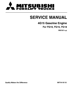Mitsubishi 4G15 Gasoline Engine Forklift Trucks for FG10 FG15 FG18 Service Workshop Manual PDF download