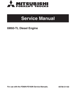 Mitsubishi 6M60-TL Diesel Engine for FD 80 90 100 135 150 160-N FD150AN Forklift Trucks Service Workshop Manual PDF download