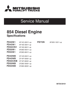 Mitsubishi 854 Diesel Engine Forklift Trucks for FD70N FD50CN1 FD 40 45 50 55 N1 Service Workshop Manual PDF download