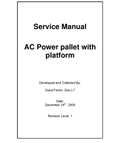 Mitsubishi AC Power pallet with platform Service Manual PDF download