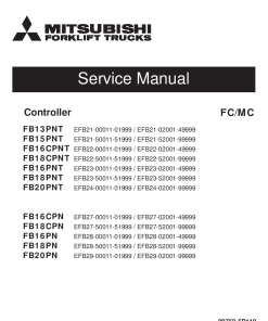 Mitsubishi FB13PNT FB15PNT FB16PNT FB18PNT FB20PNT FB16CPN FB18CPN Controller Forklift 00011-99999 Service Workshop Manual PDF download