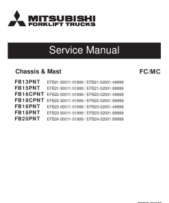 Mitsubishi FB13PNT FB15PNT FB16PNT FB18PNT FB20PNT Forklift Serial 00011-99999 Service Workshop Manual PDF download
