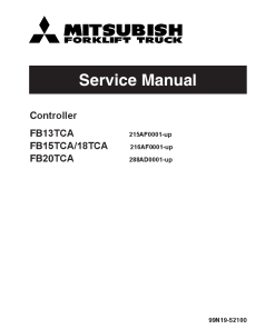 Mitsubishi FB13TCA FB15TCA FB18TCA FB20TCA Controller Forklift Trucks Service Workshop Manual PDF download