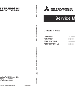 Mitsubishi FB13TCB FB15TCB FB16TCB FB18TCB FB20TCB -J Forklift Trucks Service Workshop Manual PDF download