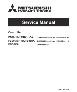 Mitsubishi FB14CA FB15CA FB18CA FB18HCA Controller Forklift Trucks Service Workshop Manual PDF download