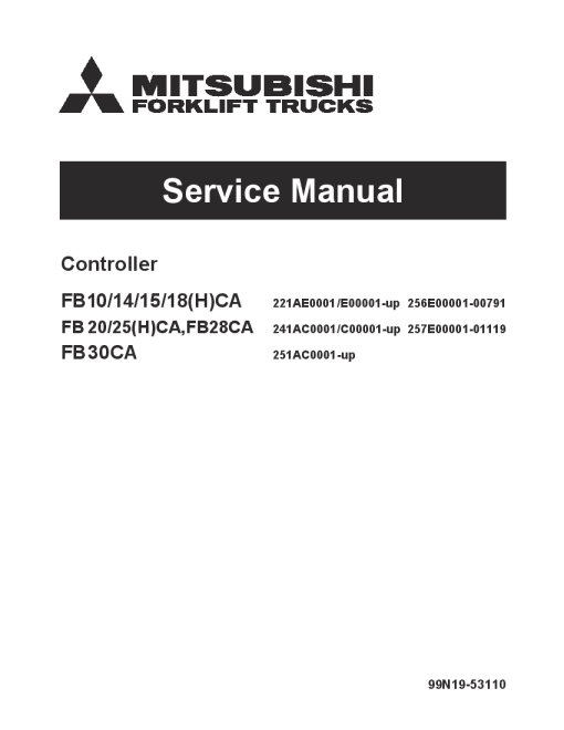 Mitsubishi FB14CA FB15CA FB18CA FB18HCA Controller Forklift Trucks Service Workshop Manual PDF download