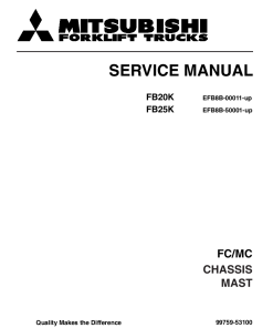 Mitsubishi FB20K FB25K Forklift Trucks Service Workshop Manual PDF download