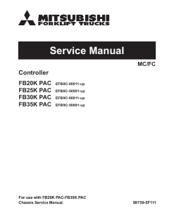 Mitsubishi FB20K PAC FB25K PAC FB30K PAC FB35K PAC Controller Forklift Trucks Service Workshop Manual PDF download