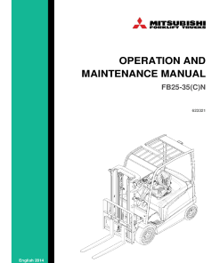 Mitsubishi FB25CN FB30CN F35CN FB25N FB30N F35N Forklift Trucks Operation and Maintenance Manual PDF download