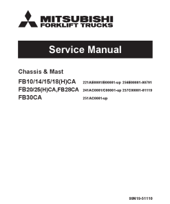 Mitsubishi FB28CA FB30CA Forklift Trucks Service Workshop Manual PDF download
