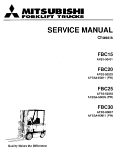 Mitsubishi FBC15 FBC20 FBC25 FBC30 Forklift Trucks Service Workshop Manual PDF download