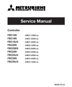 Mitsubishi FBC25EN FBC25LN FBC30LN Controller Forklift Trucks Service Workshop Manual PDF download