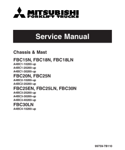 Mitsubishi FBC25EN FBC25LN FBC30LN Forklift Trucks Service Workshop Manual PDF download