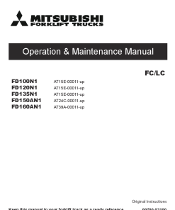 Mitsubishi FD100N1 FD120N1 FD135N1 Forklift Trucks Operation and Maintenance Manual PDF download