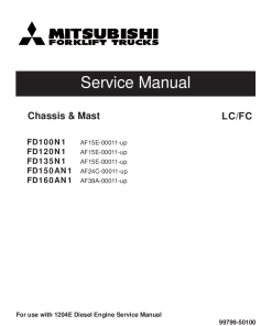 Mitsubishi FD150AN1 FD160AN1 Forklift Trucks Service Workshop Manual PDF download