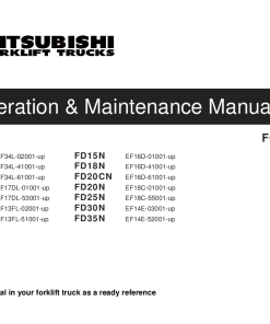 Mitsubishi FD15N FD18N FD20CN FD20N FD25N FD30N FD35N Forklift Trucks 99710-5W110 Operation and Maintenance Manual PDF download