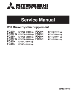 Mitsubishi FD20N FD25N FD30N FD35N Forklift Trucks Wet brake system Service Workshop Manual PDF download