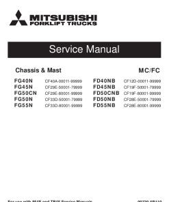Mitsubishi FD40NB FD45NB FD50CNB FD50NB FD55NB Forklift Trucks -99999 Service Workshop Manual PDF download