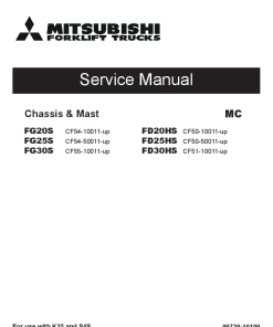 Mitsubishi FG20S FG25S FG30S FD20HS FD25HS FD30HS Forklift Trucks Service Workshop Manual PDF download