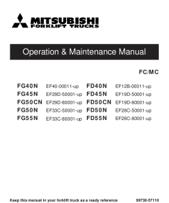 Mitsubishi FG40N FG45N FG50CN FG50N FG55N Forklift Trucks Serial EF Operation and Maintenance Manual PDF download