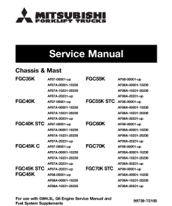 Mitsubishi FGC40K STC FGC55K STC FGC70K STC FGC45K C Forklift Trucks use with GM4.3L G6 Engine Service Workshop Manual PDF download