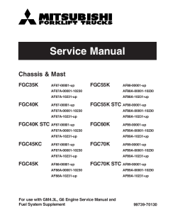 Mitsubishi FGC40K STC FGC55K STC FGC70K STC Forklift Trucks Serial 00001-up Service Workshop Manual PDF download