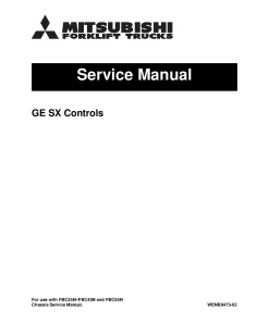 Mitsubishi GE SX Controls use with FBC35N FBC40N FBC45N FBC50N Forklift Trucks Service Workshop Manual PDF download