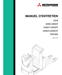 Mitsubishi OPB20NE NEP NEX NEXP OPB10NEF NEFP OPBTBR30N Forklift Trucks French Manuel datelier de service a telecharger au format PDF