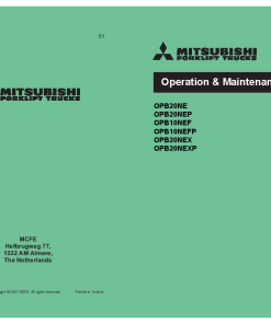 Mitsubishi OPB20NEX OPB20NEXP Forklift Trucks Operation and Maintenance Manual PDF download