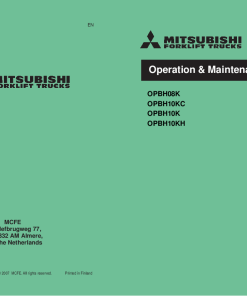 Mitsubishi OPBH08K OPBH10KC OPBH10KH Forklift Trucks Operation and Maintenance Manual PDF download