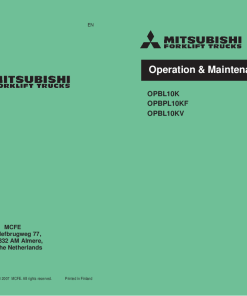 Mitsubishi OPBL10K OPBPL10KF OPBL10KV Forklift Trucks Operation and Maintenance Manual PDF download