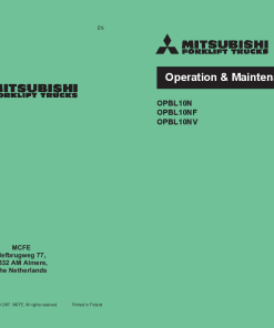 Mitsubishi OPBL10N OPBL10NF OPBL10NV Forklift Trucks Operation and Maintenance Manual PDF download