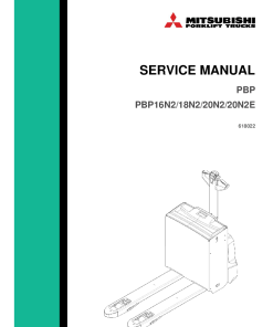 Mitsubishi PBP16N2 PBP18N2 PBP20N2 PBP20N2E Forklift Trucks Service Workshop Manual PDF download