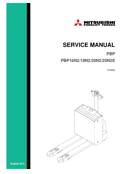 Mitsubishi PBP16N2 PBP18N2 PBP20N2 PBP20N2E Forklift Trucks Service Workshop Manual PDF download