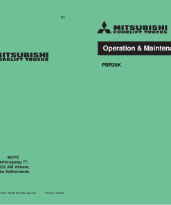 Mitsubishi PBR20K Forklift Trucks Operation and Maintenance Manual PDF download