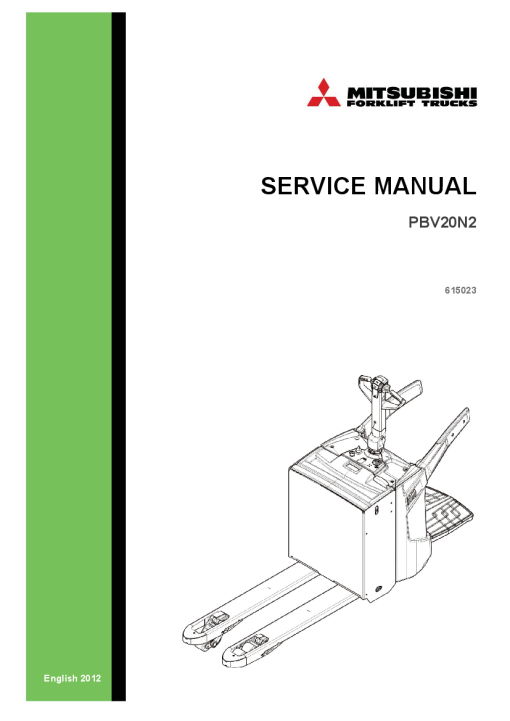 Mitsubishi PBV20N2 Forklift Trucks Service Workshop Manual PDF download