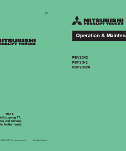 Mitsubishi PBV20N2 PBV25N2 PBP20N2R Forklift Trucks Operation and Maintenance Manual PDF download