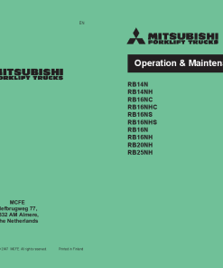 Mitsubishi RB14N RB14NH RB16NC RB14N RB16NHC RB16NS Forklift Trucks Operation and Maintenance Manual PDF download