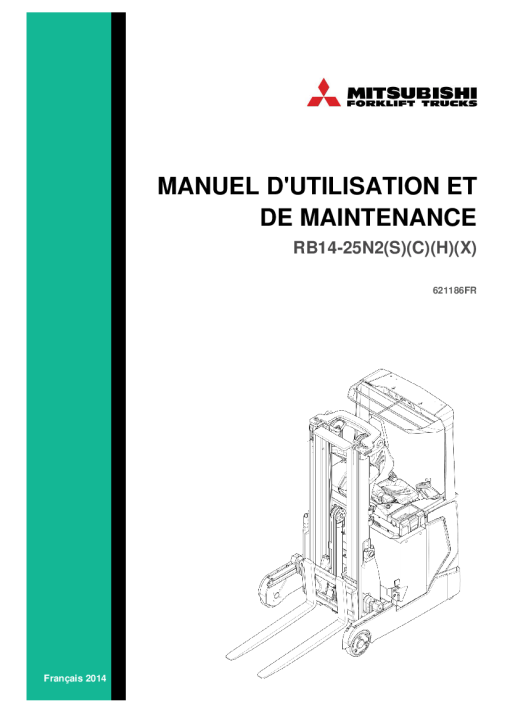 Mitsubishi RB14N2HS RB14N2S RB16N2 Forklift Trucks French Manuel d'utilisation et dentretien a telecharger au format PDF