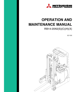 Mitsubishi RB16N2H RB16N2HC RB16N2HS RB16N2S Forklift Trucks Operation and Maintenance Manual PDF download