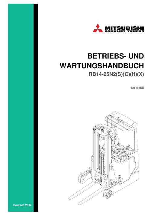 Mitsubishi RB20N2H RB20N2X RB25N2X Forklift Trucks German Bedienungs und Wartungshandbuch PDF Download